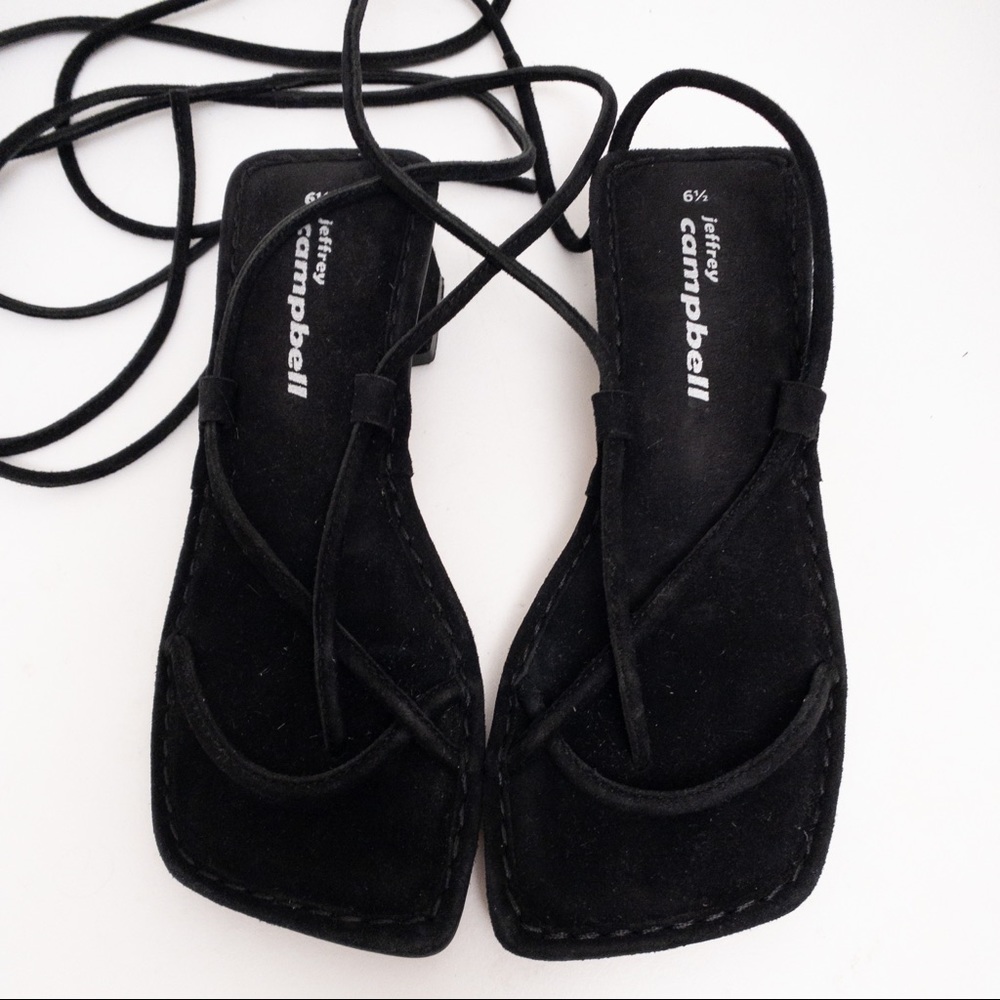 JEFFREY CAMPBELL Kaine Wraparound Tie Sandal Black Size 6.5 - Picture 4 of 9